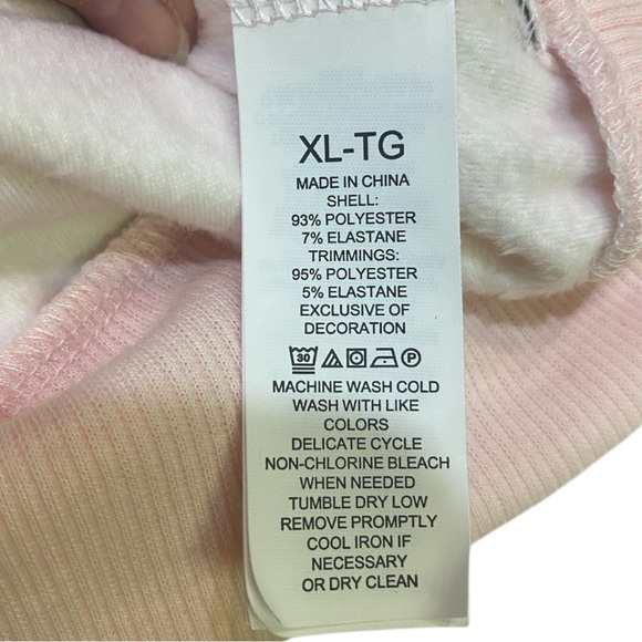 Kate Spade New York Stretch Velour Long Sleeve Joggers Set Pastry Pink Dot Sz XL - Picture 9 of 13